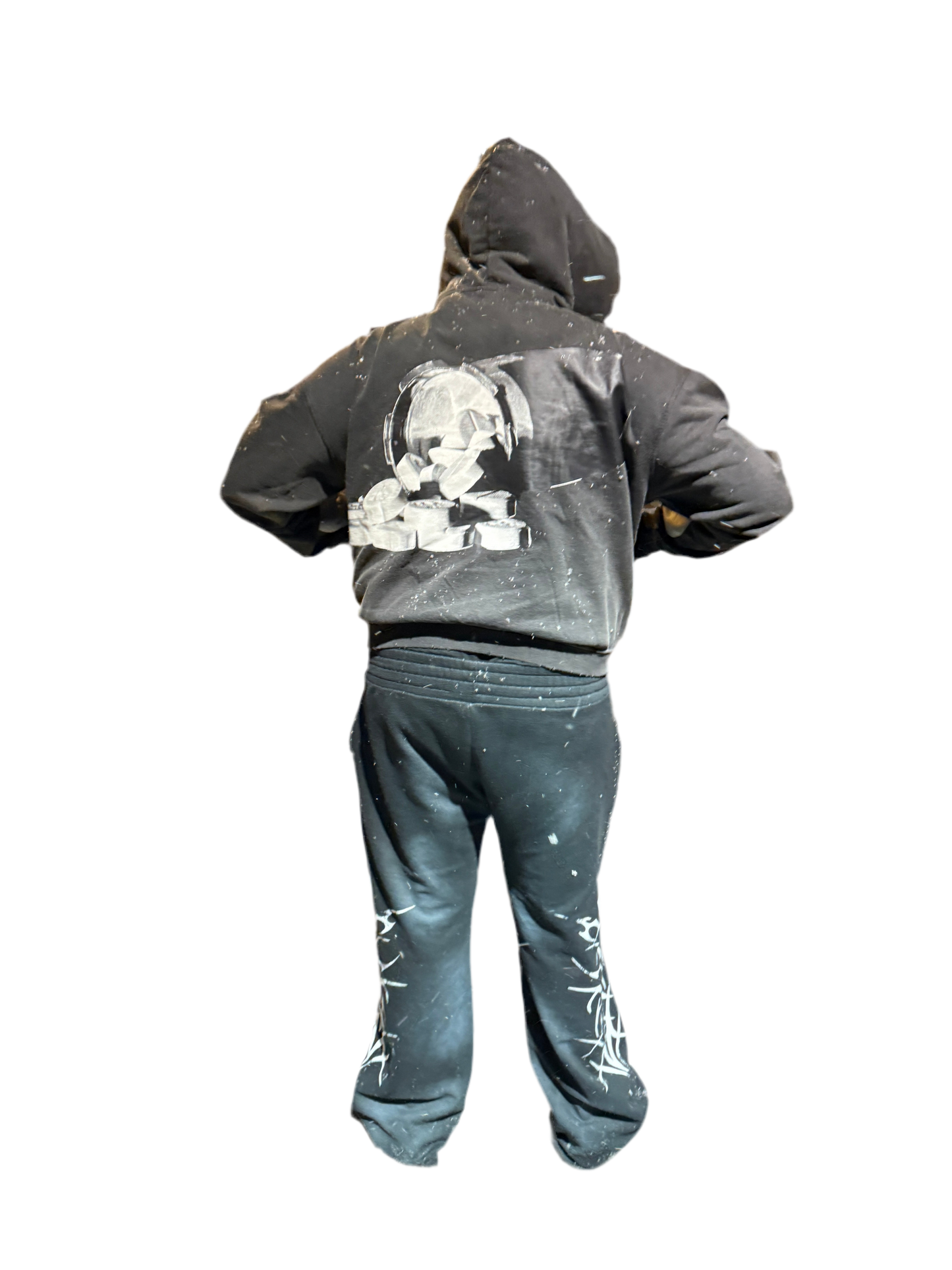 “FIGHTING DEMONS” cropped zip-up